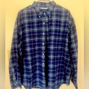 Arrow Blue Plaid and red stripe button down shirt XL